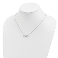 Sterling Silver Rhodium-plated with CZ Infinity w/ 2 IN EXT Necklace