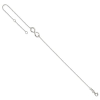 Sterling Silver Polished 10in Plus 1in. Ext. Infinity Symbol Anklet