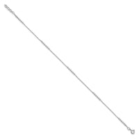 Sterling Silver Rhodium-plated Polished 10in w/.5in ext Anklet