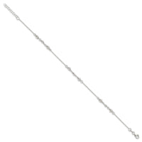 Sterling Silver Polished w/1in. Ext. Fancy Anklet