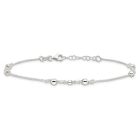 Sterling Silver Polished w/1in. Ext. Fancy Anklet
