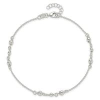 Sterling Silver Polished w/1in. Ext. Fancy Anklet