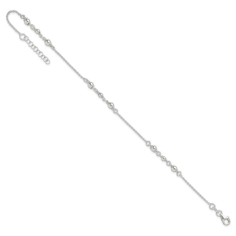 Sterling Silver Polished w/1in. Ext. Fancy Anklet