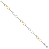 Sterling Silver Polished Flash Gold-plated Infinity Symbol Bracelet