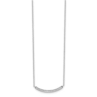 Sterling Silver Rhodium-plated CZ Fancy Bar Necklace