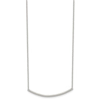 Sterling Silver Rhodium-plated Polished w/1 inch ext. Bar Necklace