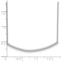 Sterling Silver Rhodium-plated Polished w/1 inch ext. Bar Necklace