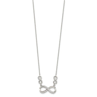 Sterling Silver Rhodium-plated Polished CZ Infinity Symbol Necklace