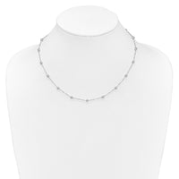 Sterling Silver Polished Beaded 18in Necklace