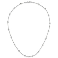 Sterling Silver Polished Beaded 18in Necklace