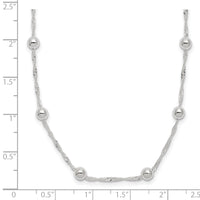 Sterling Silver Polished Beaded 18in Necklace