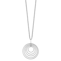 Sterling Silver Rhodium-plated D/C Multi-Circles Necklace