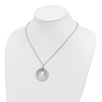 Sterling Silver Rhodium-plated D/C Multi-Circles Necklace