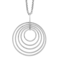 Sterling Silver Rhodium-plated D/C Multi-Circles Necklace