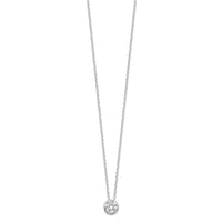 Sterling Silver Rhodium-plated 8mm Bezel CZ Necklace