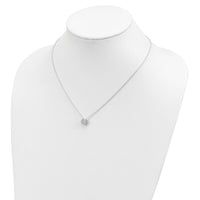 Sterling Silver Rhodium-plated 8mm Bezel CZ Necklace