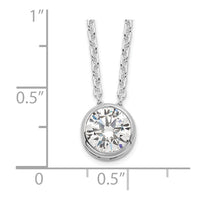 Sterling Silver Rhodium-plated 8mm Bezel CZ Necklace