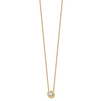 Sterling Silver Gold-tone Polished CZ Necklace