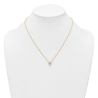 Sterling Silver Gold-tone Polished CZ Necklace