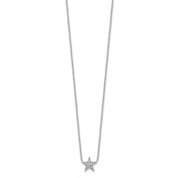 Sterling Silver Rhodium-plated CZ Star Necklace