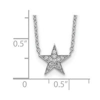 Sterling Silver Rhodium-plated CZ Star Necklace