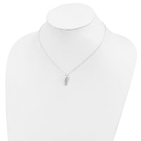 Sterling Silver Antiqued/Polished CZ LOVE Heart w/1in ext Necklace