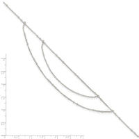 Sterling Silver Polished Multi-Strand 9in Plus 1 in Ext Anklet