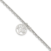 Sterling Silver Polished 2-strand Tree 7.5in Bracelet