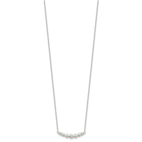 Sterling Silver Graduated CZ 18in Bar Necklace