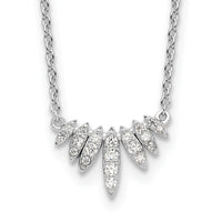 Sterling Silver Rhodium-plated CZ 18in Necklace
