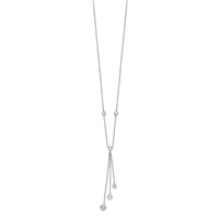 Sterling Silver Rhodium-plated CZ Y-Drop Necklace