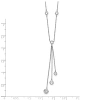 Sterling Silver Rhodium-plated CZ Y-Drop Necklace
