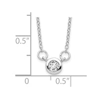 Sterling Silver Rhodium-plated 19in Bezel-set 5mm CZ Necklace