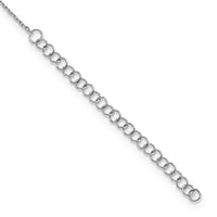 Sterling Silver Rhod-plated CZ Moon and Star w/2in ext. Necklace