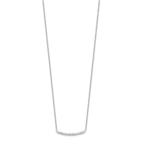 Sterling Silver CZ 18in Curved Bar Necklace