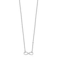 Sterling Silver Rhodium-plated CZ Infinity Knot Necklace