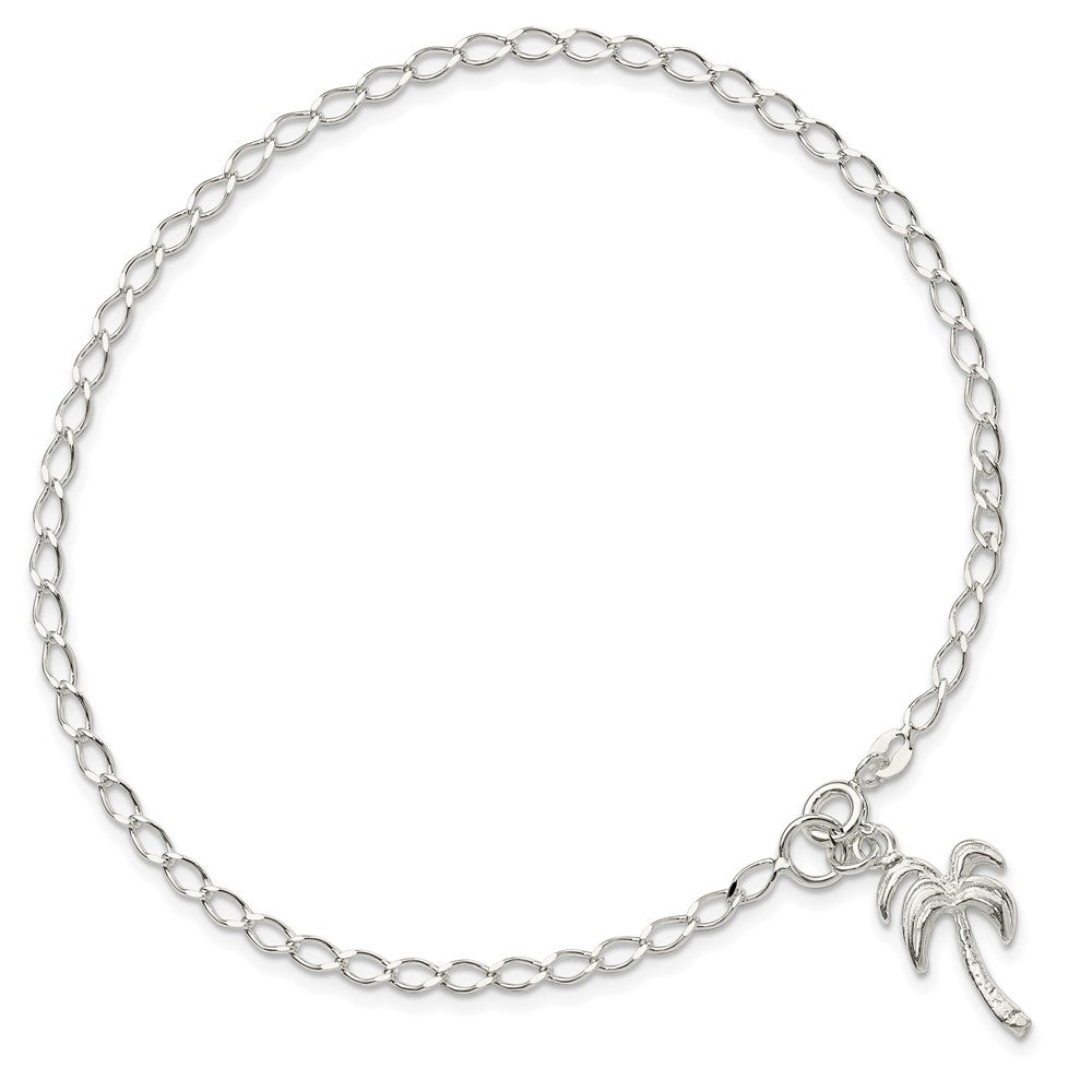 Sterling Silver Palm Tree Anklet