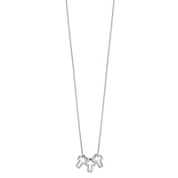 Sterling Silver Rhodium-plated 18in 3-Cross Necklace