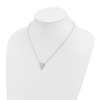 Sterling Silver Rhodium-plated CZ Triangle Dangle Necklace