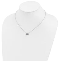 Sterling Silver Rhodium-plated Polished CZ Eye 17 inch Necklace