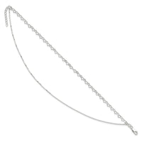Sterling Silver Polished Double Strand Hearts 9in Plus 1in ext Anklet