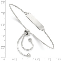Sterling Silver Polished ID Bar Adjustable Bracelet