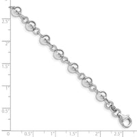 Sterling Silver Rhodium-plated 6mm Polished Beads Bracelet