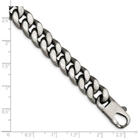 Sterling Silver Ruthenium/Antiqued Brushed Curb Link Bracelet
