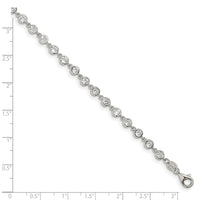 Sterling Silver Rhodium-plated W/ 1 in ext. CZ Bracelet