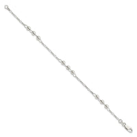 Sterling Silver Diamond Cut Beaded Bracelet