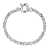Sterling Silver Polished Rolo Fancy Bracelet
