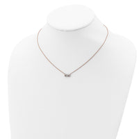 Sterling Silver Rose-tone CZ Infinity Necklace