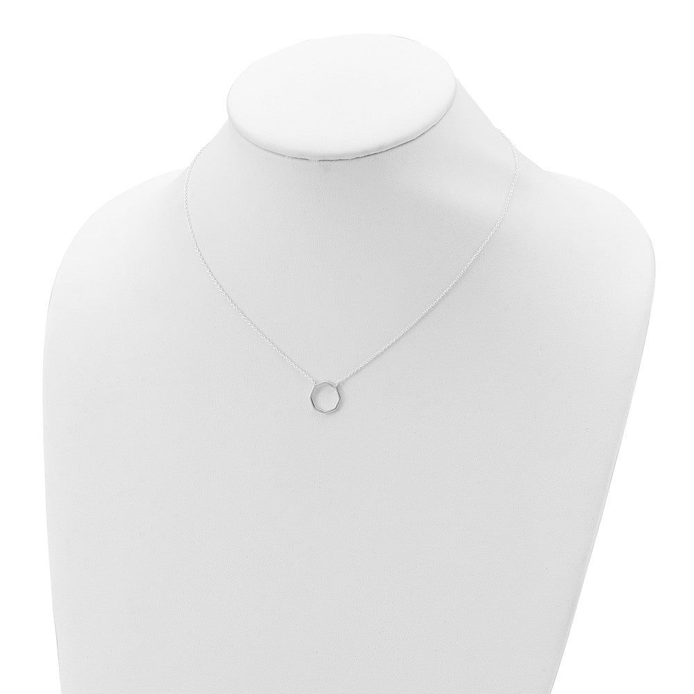 Sterling Silver Polished Octagon Necklace