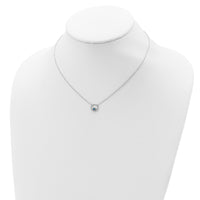 Sterling Silver Rhodium-plated Created Opal Circle w/ 2in ext. Necklace